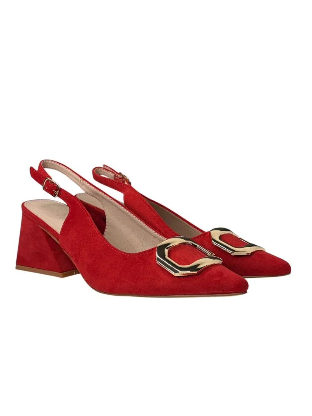 Nicole Miller Melrose Red Suede Pointed Closed Toe Block Heel Suze 8